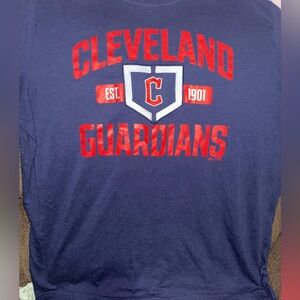 Cleveland guardians navy blue T-shirt. With sewn on emblem.